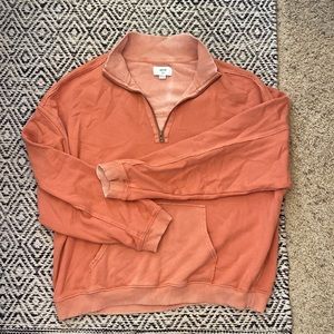Aerie Quarter Zip Orange Medium